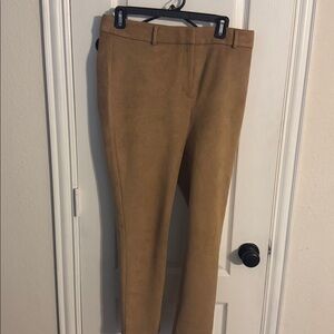 LOFT Camel Suede Skinny Pants